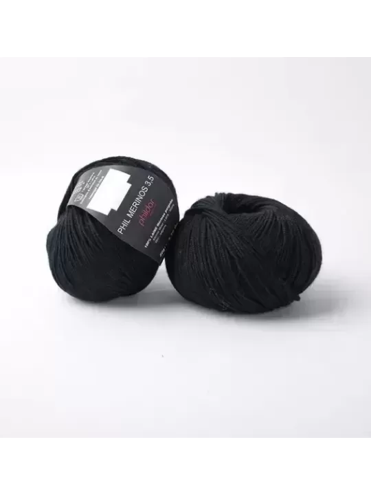 PHILDAR Laine PHIL MÉRINOS 3,5 Noir