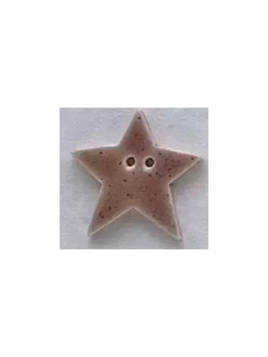 Bouton décoratif en porcelaine MILL HILL 86211 Large Speckled Brown Star - The Button Collection