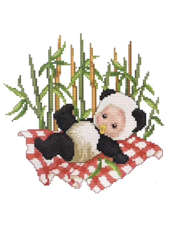 Grille de broderie à points comptés BÉBÉ PANDA d'Ellen Maurer-Stroh