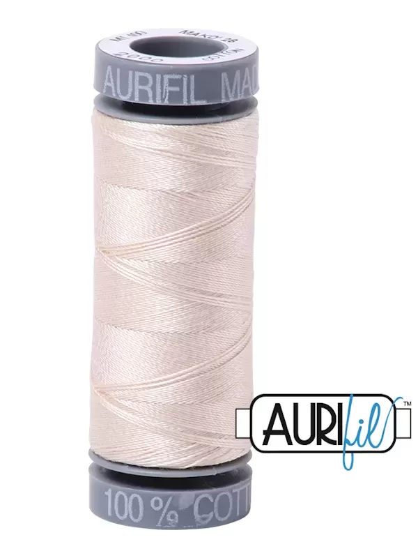 Fil Coton Mako 28 Aurifil 2000 Light Sand - Petite bobine de 100 mètres