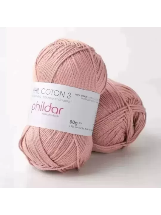 PHILDAR Fil à tricoter PHIL COTON 3 Vieux rose