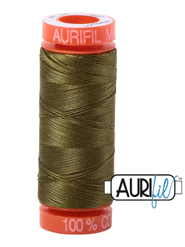 Fil Coton Mako 50 Aurifil 2887 Very Dark Olive - Petite bobine de 200 mètres