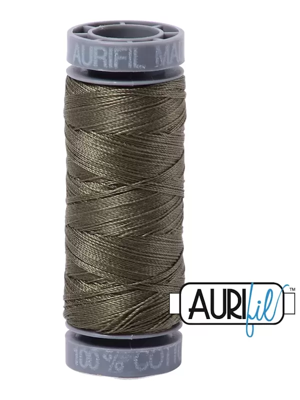 Fil Coton Mako 28 Aurifil 2905 Army Green - Petite bobine de 100 mètres