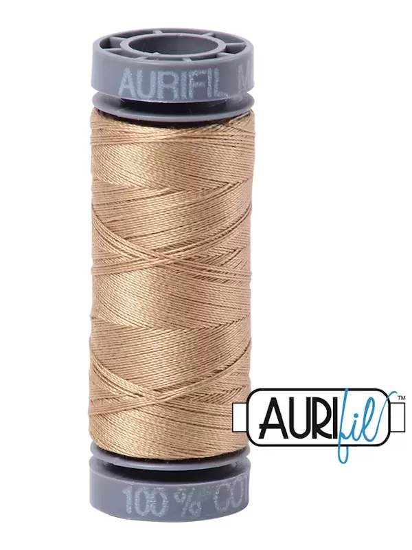 Fil Coton Mako 28 Aurifil 5010 Blond Beige - Petite bobine de 100 mètres