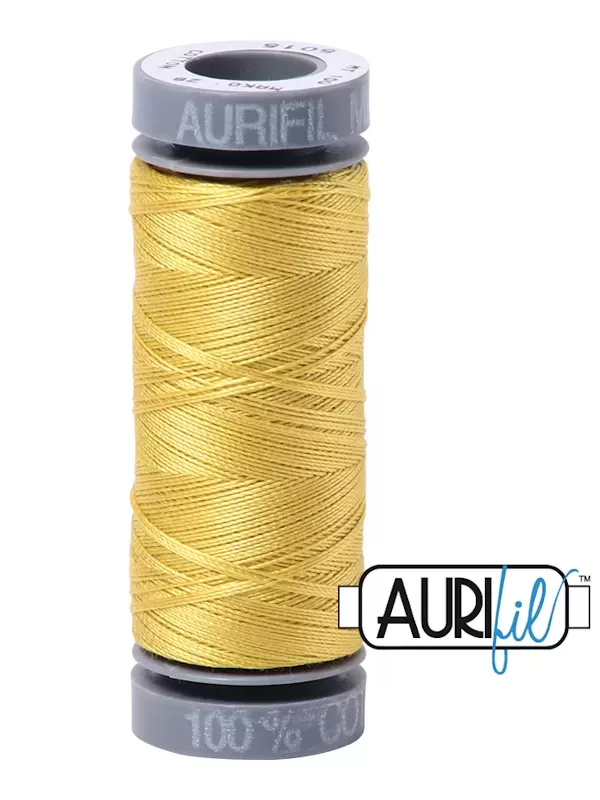 Fil Coton Mako 28 Aurifil 5015 Gold Yellow - Petite bobine de 100 mètres