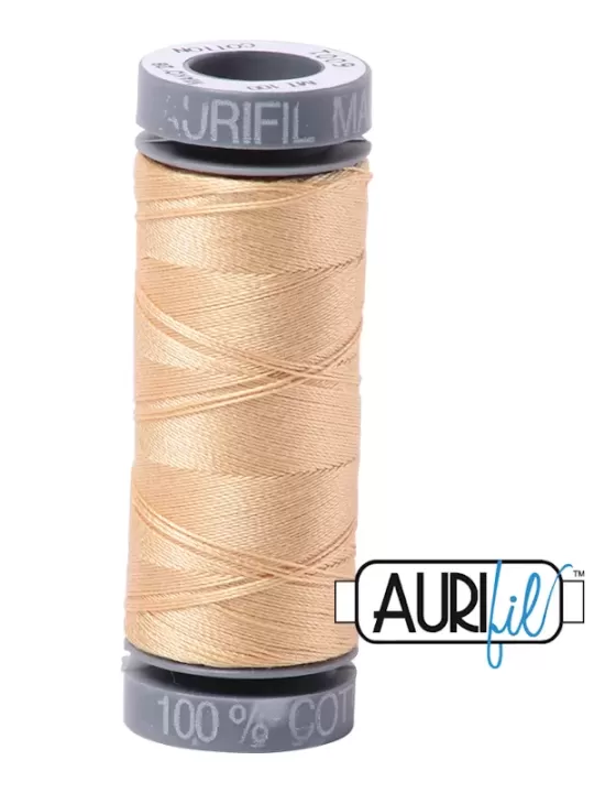 Fil Coton Mako 28 Aurifil 6001 Light Caramel - Petite bobine de 100 mètres