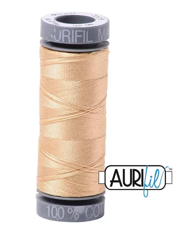 Fil Coton Mako 28 Aurifil 6001 Light Caramel - Petite bobine de 100 mètres
