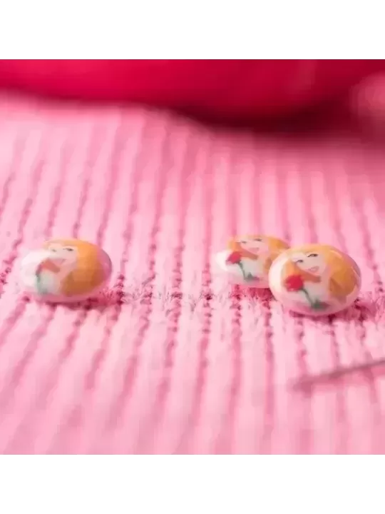 Boutons à coudre DISNEY Aurore Rose