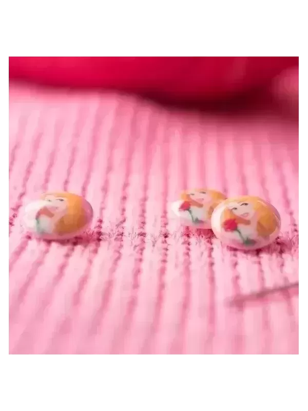 Boutons à coudre DISNEY Aurore Rose
