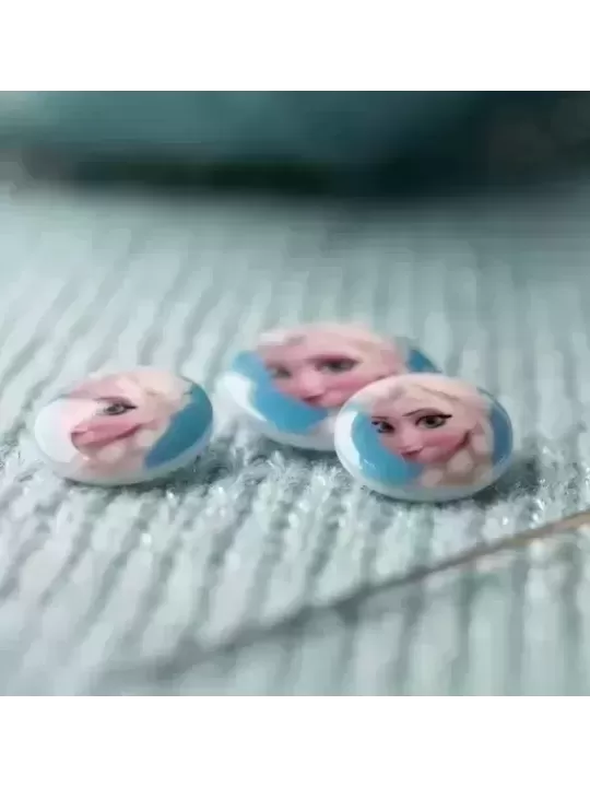 Bouton à coudre DISNEY ELSA Bleu