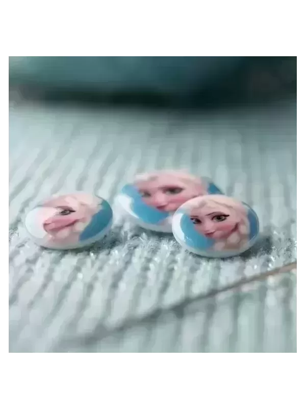 Bouton à coudre DISNEY ELSA Bleu