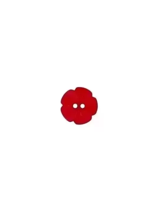 Bouton à coudre FLEUR Rouge