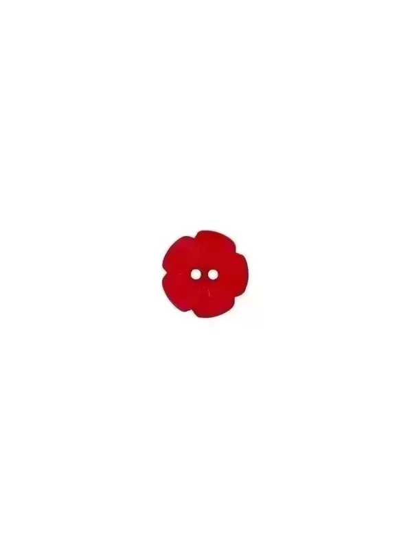 Bouton à coudre FLEUR Rouge