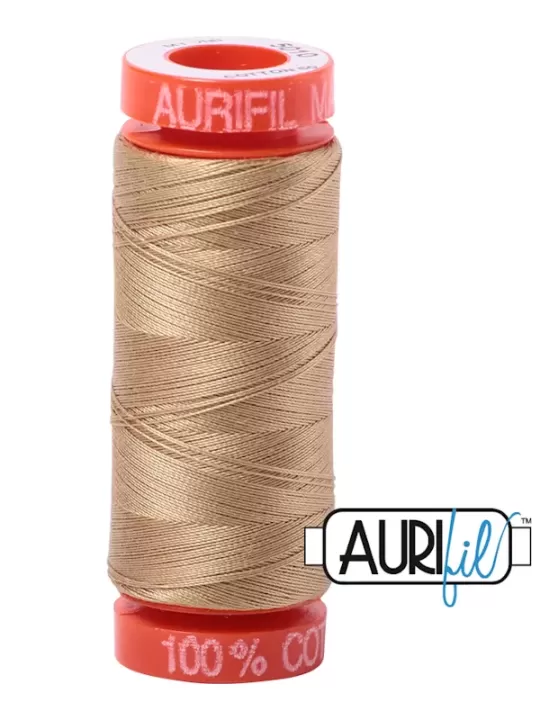 Fil Coton Mako 50 Aurifil 5010 Blond Beige - Petite bobine de 200 mètres