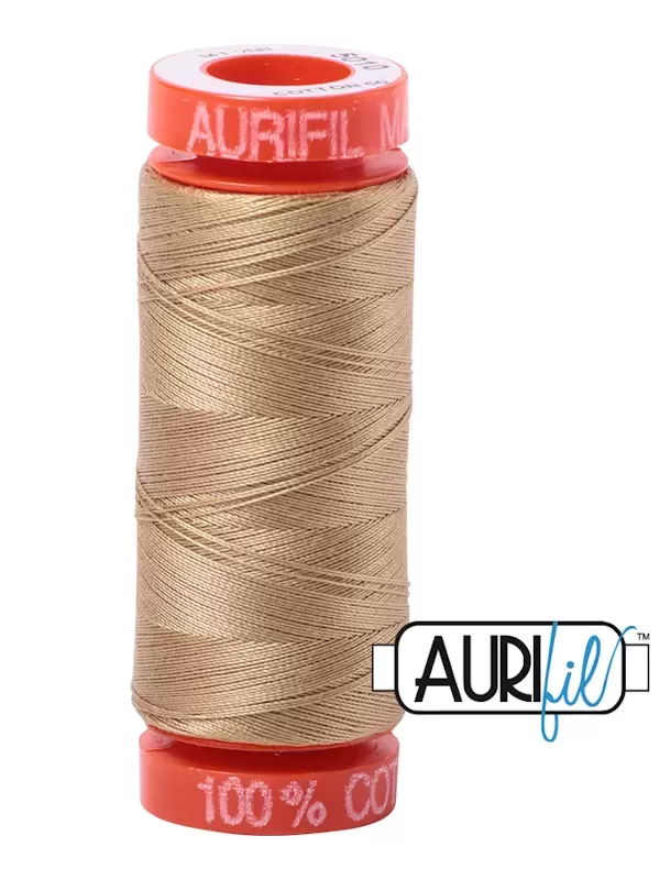 Fil Coton Mako 50 Aurifil 5010 Blond Beige - Petite bobine de 200 mètres