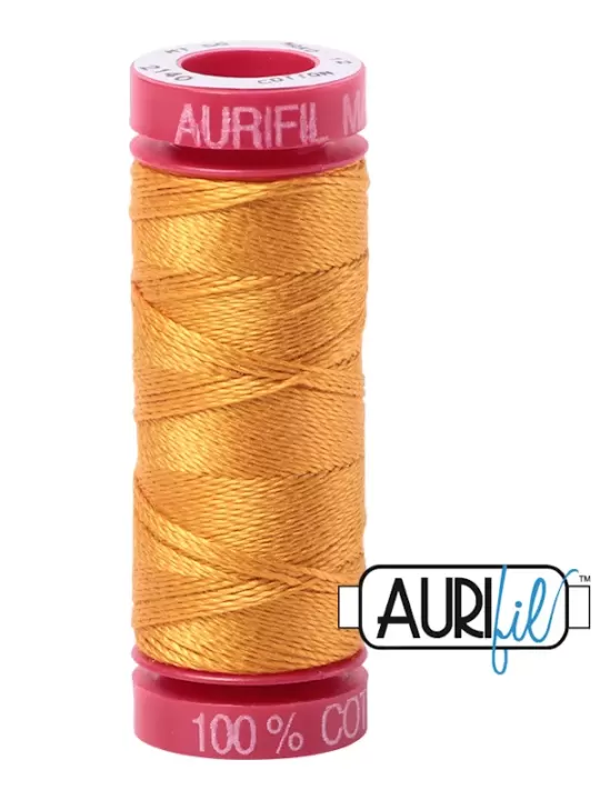 Fil Coton Mako 12 Aurifil 2140 Orange Mustard - Petite bobine de 50 mètres