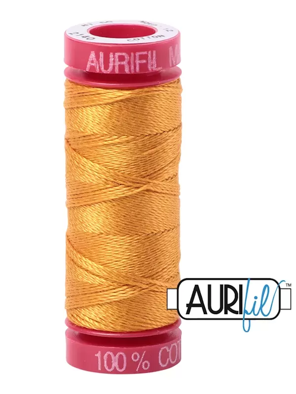 Fil Coton Mako 12 Aurifil 2140 Orange Mustard - Petite bobine de 50 mètres