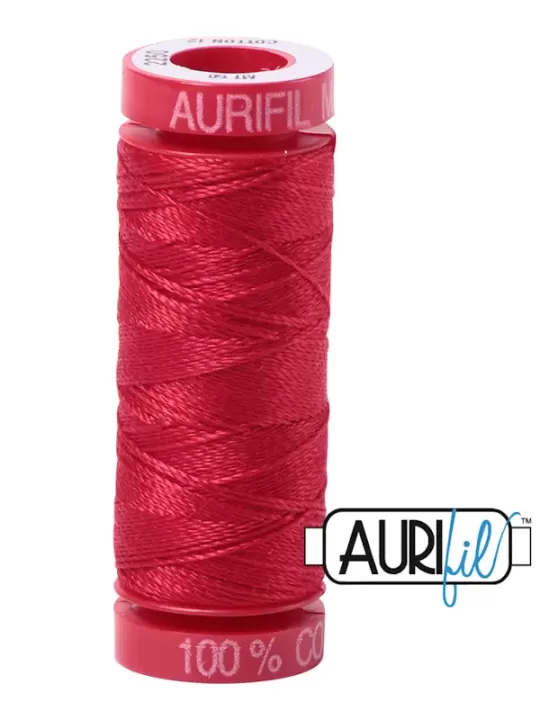 Fil Coton Mako 12 Aurifil 2250 Red - Petite bobine de 50 mètres