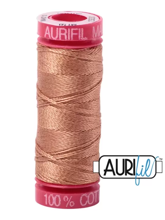 Fil Coton Mako 12 Aurifil 2330 Light Chestnut - Petite bobine de 50 mètres
