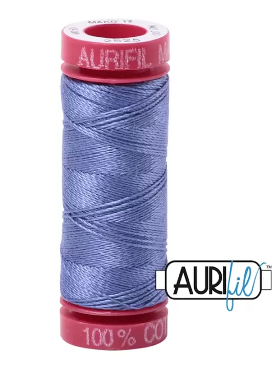 Fil Coton Mako 12 Aurifil 2525 Dusty Blue Violet - Petite bobine de 50 mètres