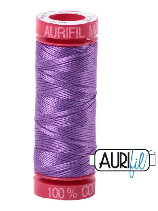 Fil Coton Mako 12 Aurifil 2540 Medium Lavender - Petite bobine de 50 mètres