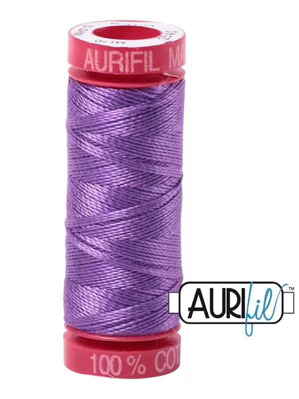 Fil Coton Mako 12 Aurifil 2540 Medium Lavender - Petite bobine de 50 mètres
