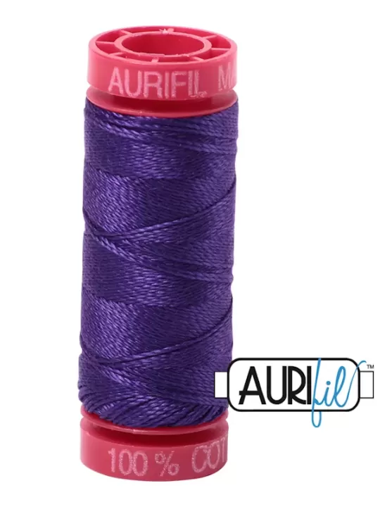 Fil Coton Mako 12 Aurifil 2582 Dark Violet - Petite bobine de 50 mètres