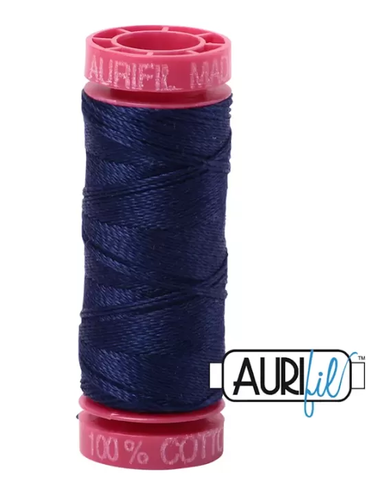 Fil Coton Mako 12 Aurifil 2745 Midnight - Petite bobine de 50 mètres