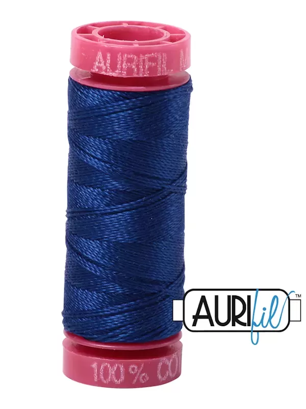 Fil Coton Mako 12 Aurifil 2780 Dark Delft Blue - Petite bobine de 50 mètres