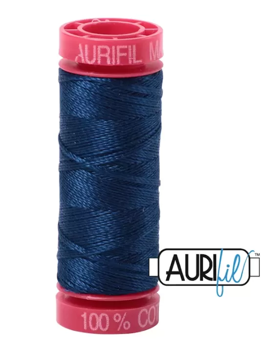 Fil Coton Mako 12 Aurifil 2783 Medium Delft Blue - Petite bobine de 50 mètres