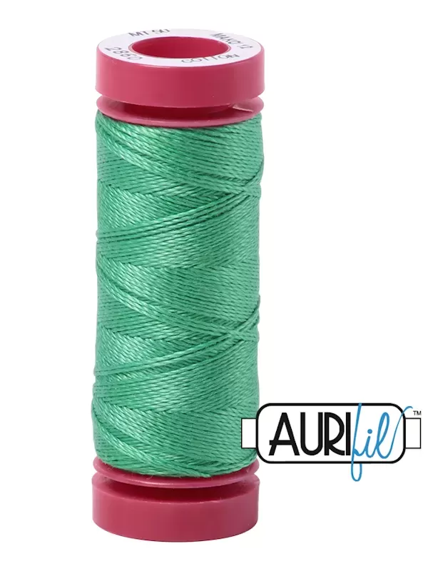 Fil Coton Mako 12 Aurifil 2860 Light Emerald - Petite bobine de 50 mètres