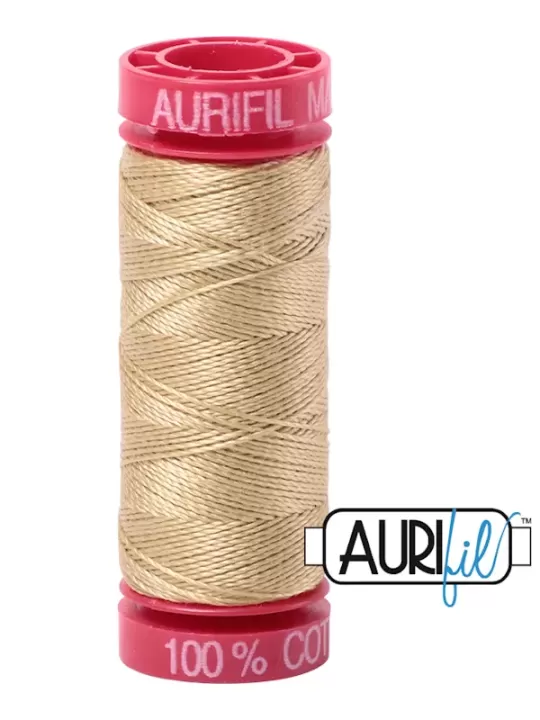Fil Coton Mako 12 Aurifil 2915 Very Light Brass - Petite bobine de 50 mètres