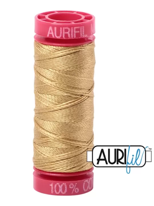 Fil Coton Mako 12 Aurifil 2920 Light Brass - Petite bobine de 50 mètres