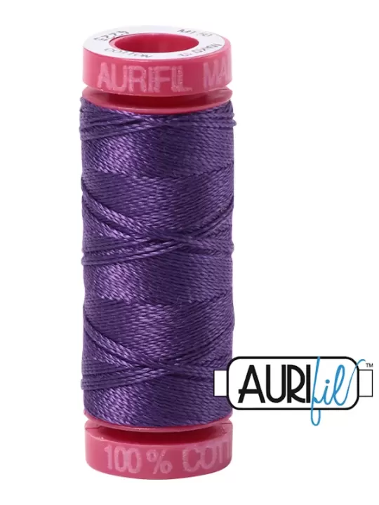 Fil Coton Mako 12 Aurifil 4225 Eggplant - Petite bobine de 50 mètres