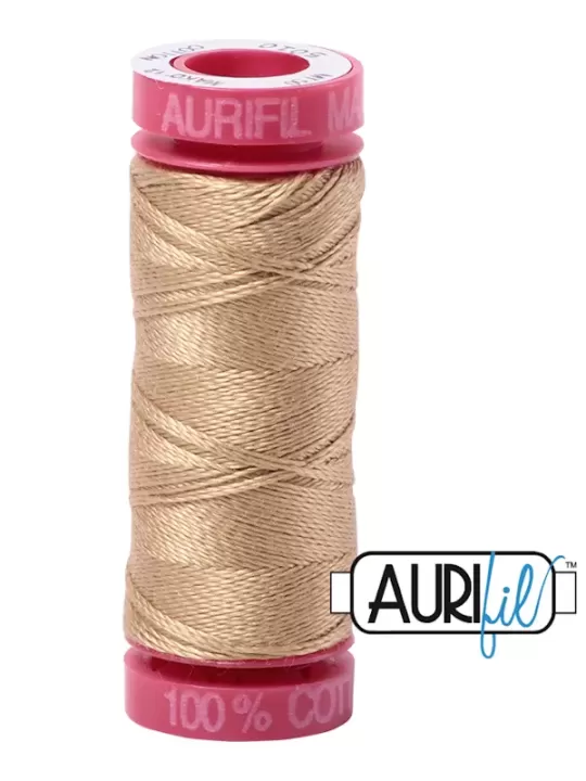Fil Coton Mako 12 Aurifil 5010 Blond Beige - Petite bobine de 50 mètres