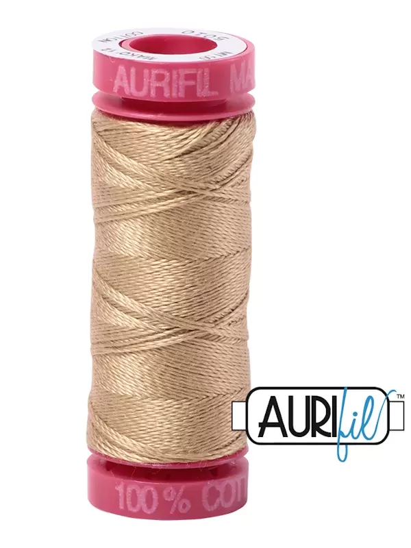 Fil Coton Mako 12 Aurifil 5010 Blond Beige - Petite bobine de 50 mètres