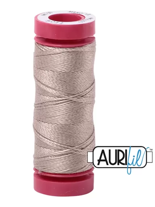 Fil Coton Mako 12 Aurifil 5011 Rope Beige - Petite bobine de 50 mètres