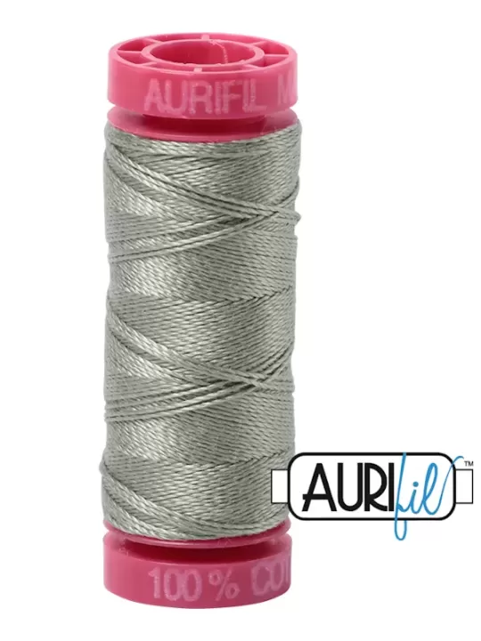 Fil Coton Mako 12 Aurifil 5019 Military Green - Petite bobine de 50 mètres