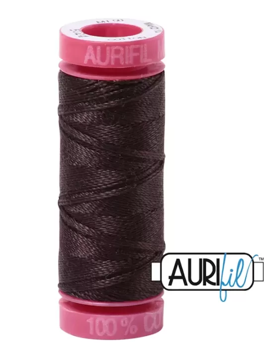Fil Coton Mako 12 Aurifil 5024 Dark Brown - Petite bobine de 50 mètres