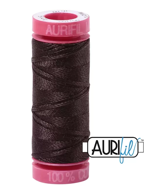 Fil Coton Mako 12 Aurifil 5024 Dark Brown - Petite bobine de 50 mètres