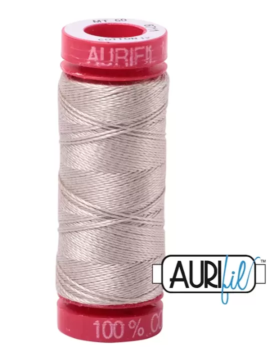 Fil Coton Mako 12 Aurifil 6711 Pewter - Petite bobine de 50 mètres