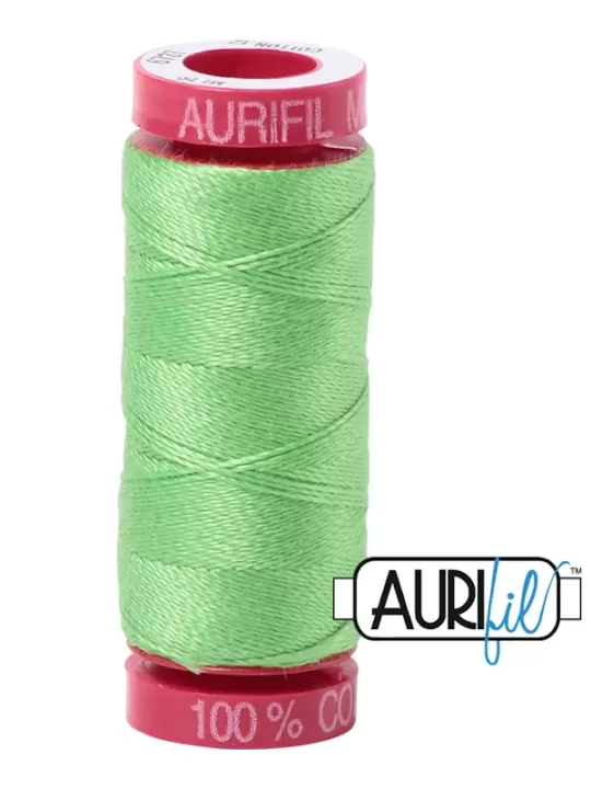 Fil Coton Mako 12 Aurifil 6737 Shamrock Green - Petite bobine de 50 mètres
