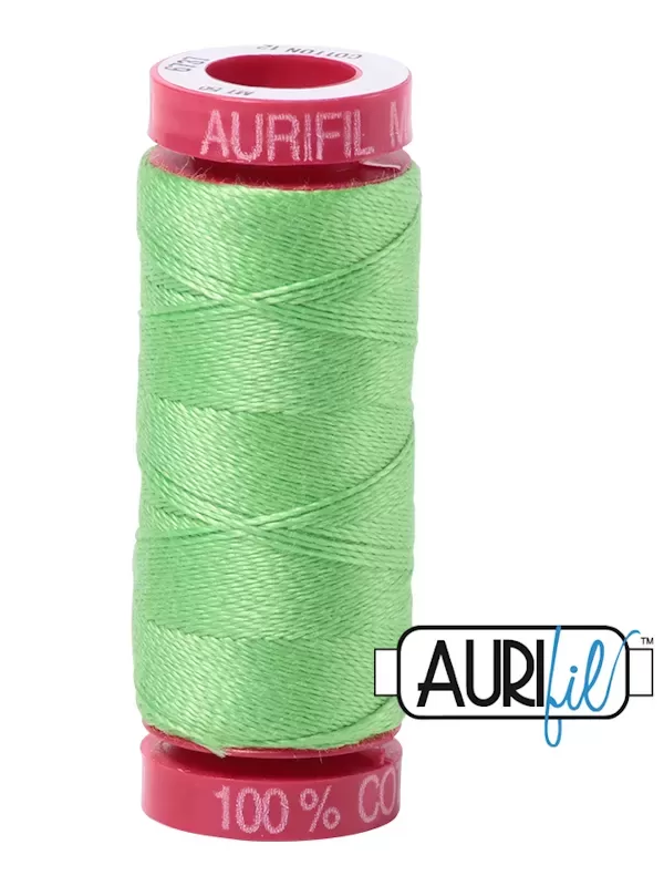 Fil Coton Mako 12 Aurifil 6737 Shamrock Green - Petite bobine de 50 mètres