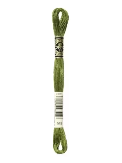 Fil Mouliné Spécial DMC 469 Vert mousse dorée