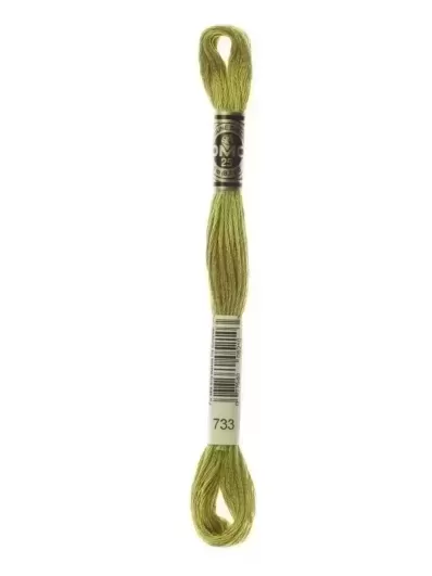 Fil Mouliné Spécial DMC 733 Vert doré