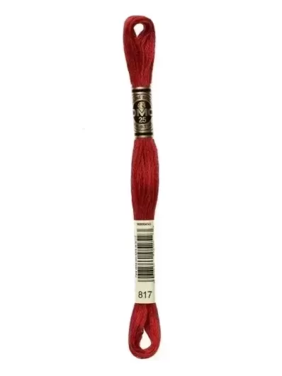 Fil Mouliné Spécial DMC 817 Rouge japonais