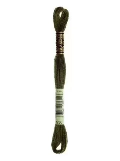Fil Mouliné Spécial DMC 936 Vert mousse de chêne