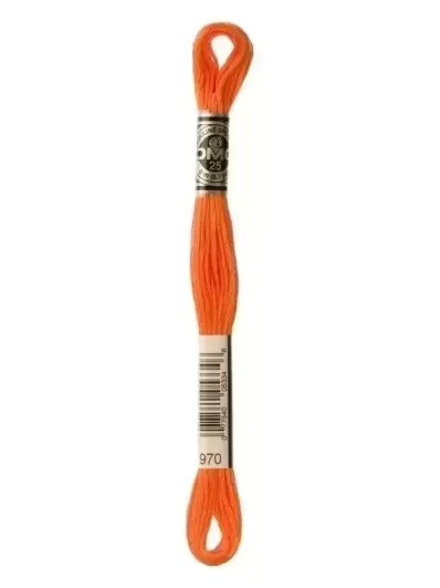 Fil Mouliné Spécial DMC 970 Orange fluo