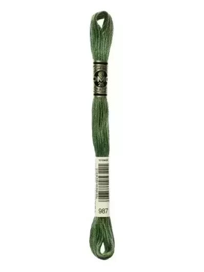 Fil Mouliné Spécial DMC 987 Vert basilic