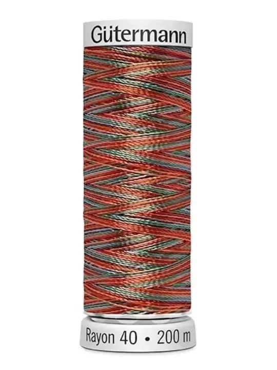 GÜTERMANN RAYON 40 N° 2241 Peach/Blue/Rust/Green